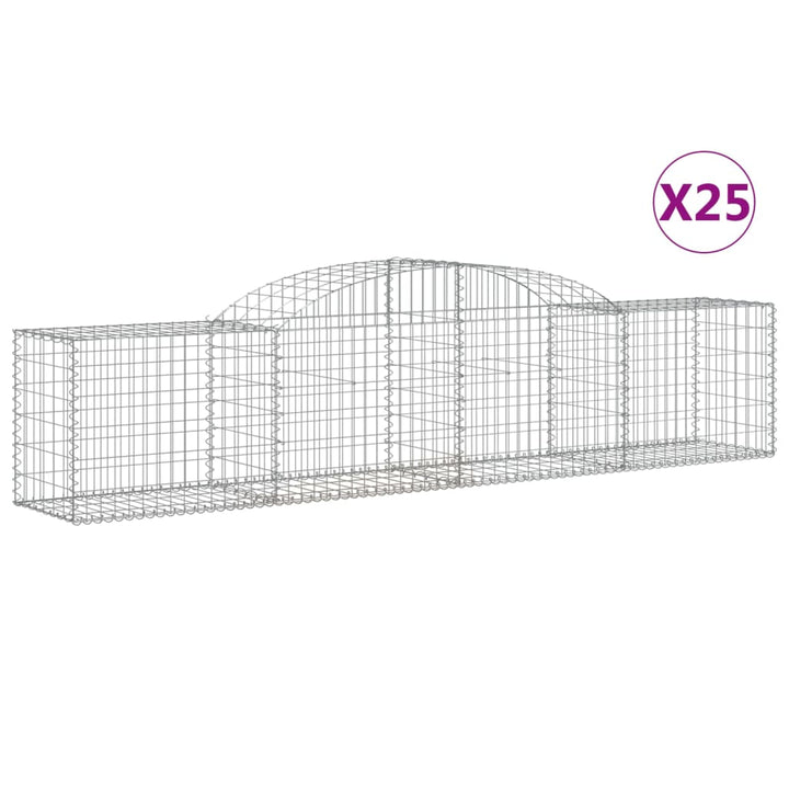 buede gabionkurve 25 stk. 300x50x60/80 cm galvaniseret jern