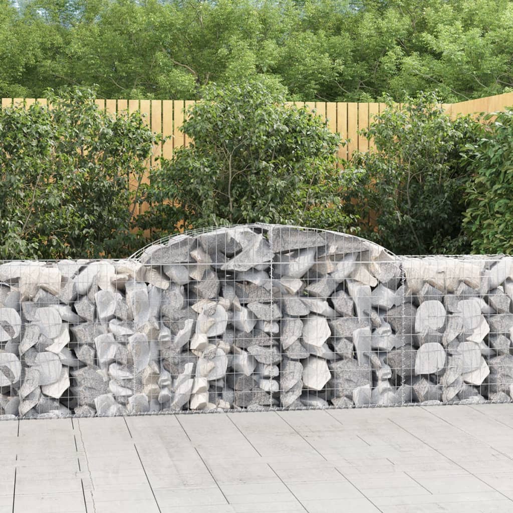 buede gabionkurve 9 stk. 300x50x80/100 cm galvaniseret jern