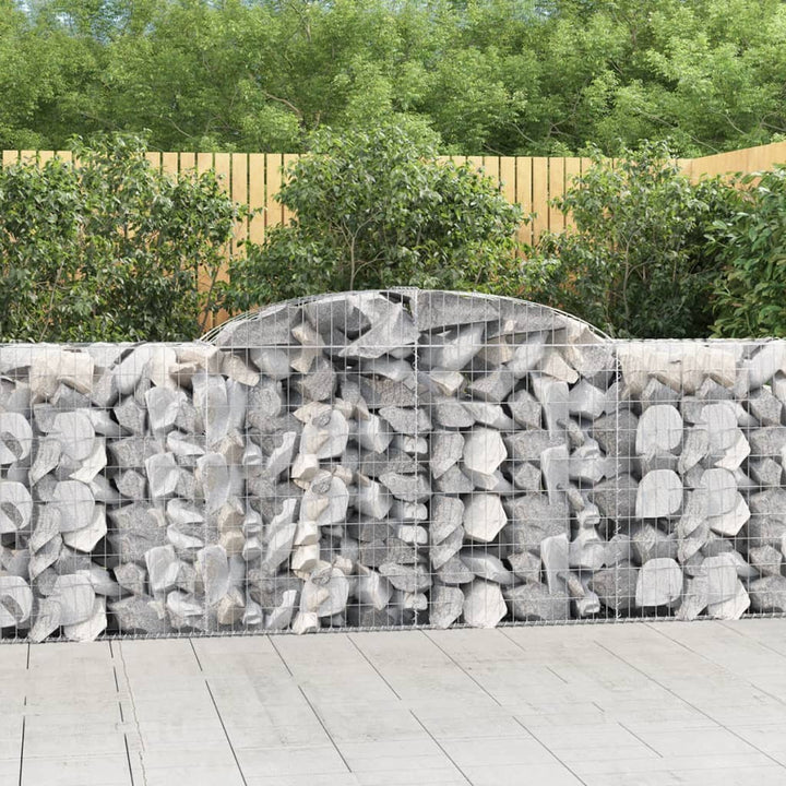 buede gabionkurve 2 stk. 300x50x100/120 cm galvaniseret jern