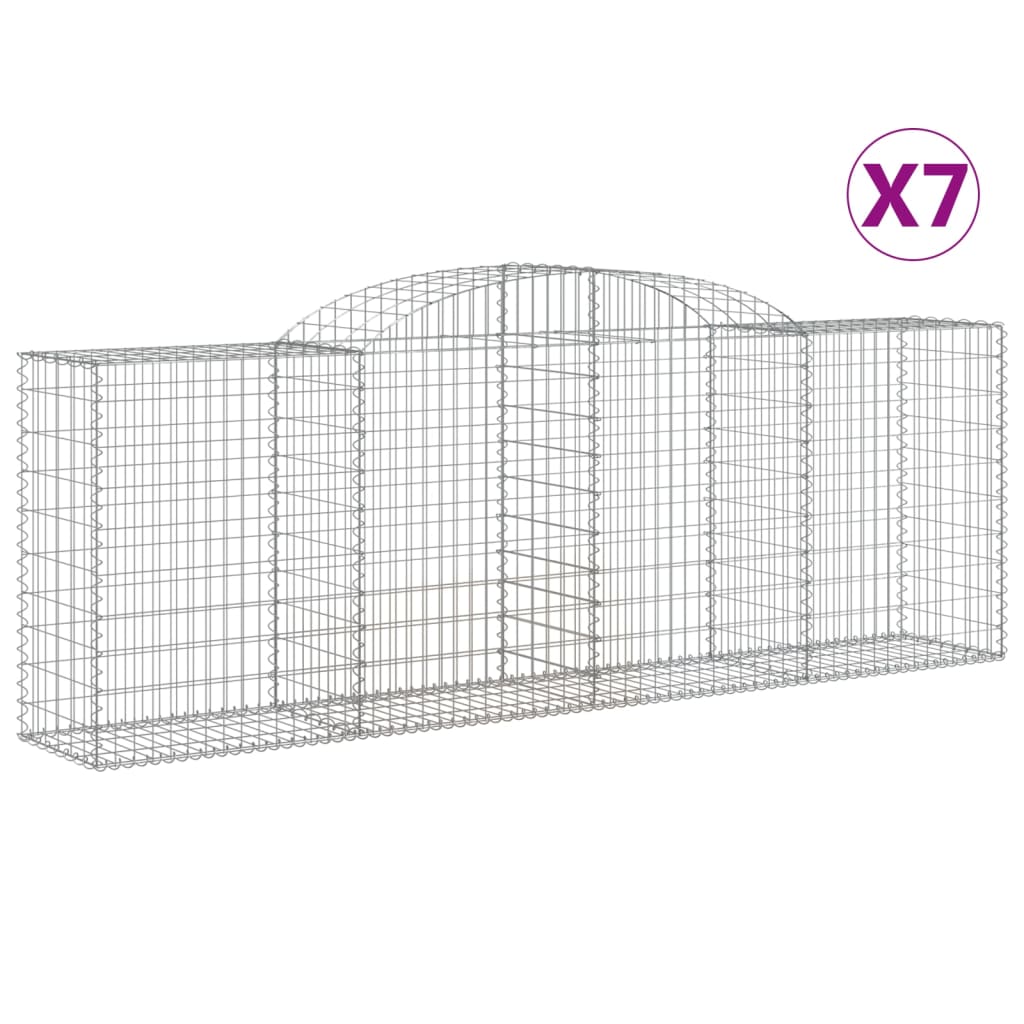 buede gabionkurve 7 stk. 300x50x100/120 cm galvaniseret jern