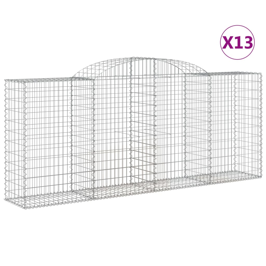 buede gabionkurve 13 stk. 300x50x120/140 cm galvaniseret jern