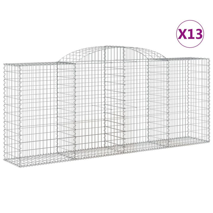 buede gabionkurve 13 stk. 300x50x120/140 cm galvaniseret jern