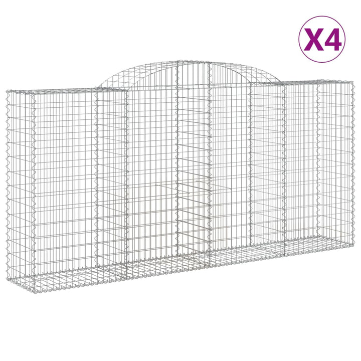 buede gabionkurve 4 stk. 300x50x140/160 cm galvaniseret jern