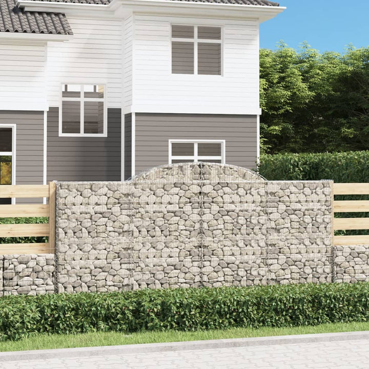 buede gabionkurve 6 stk. 300x50x140/160 cm galvaniseret jern