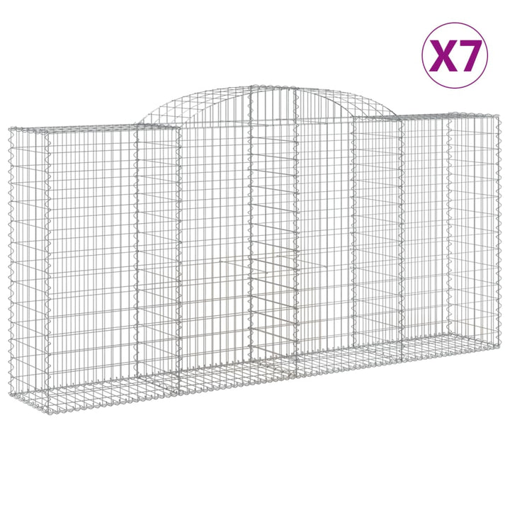 buede gabionkurve 7 stk. 300x50x140/160 cm galvaniseret jern