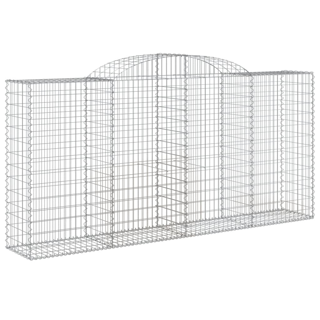 buede gabionkurve 7 stk. 300x50x140/160 cm galvaniseret jern
