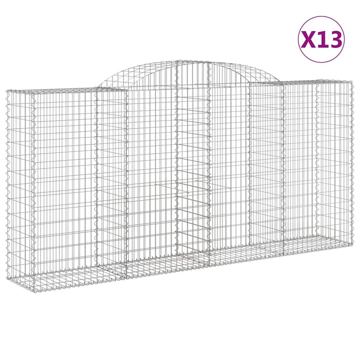 buede gabionkurve 13 stk. 300x50x140/160 cm galvaniseret jern