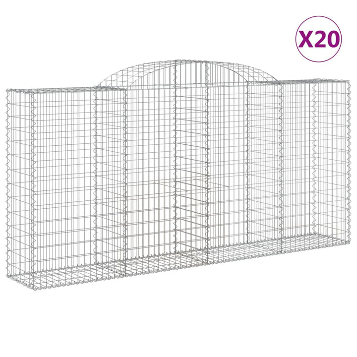 buede gabionkurve 20 stk. 300x50x140/160 cm galvaniseret jern