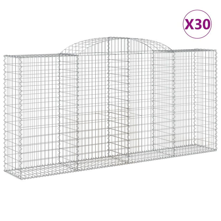 buede gabionkurve 30 stk. 300x50x140/160 cm galvaniseret jern