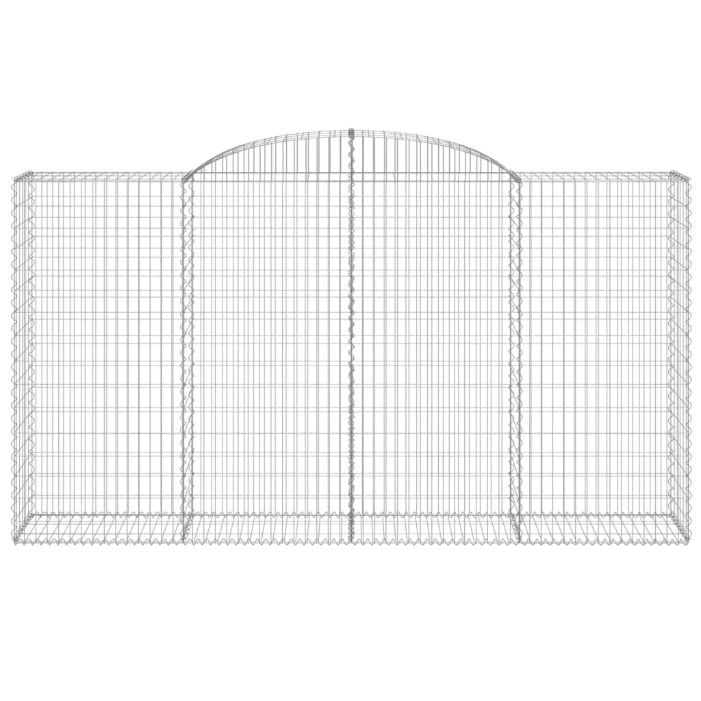 buede gabionkurve 2 stk. 300x50x160/180 cm galvaniseret jern