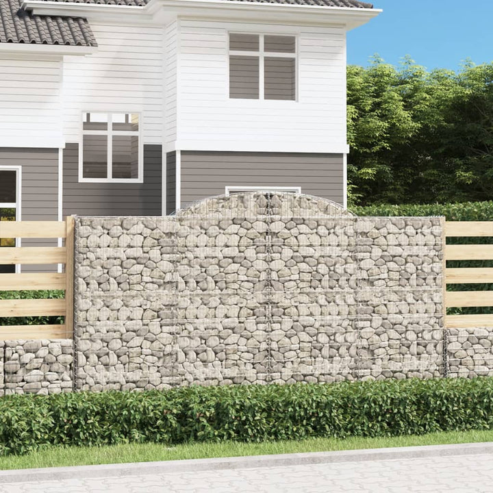 buede gabionkurve 2 stk. 300x50x160/180 cm galvaniseret jern