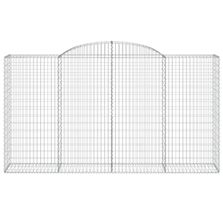 buede gabionkurve 4 stk. 300x50x160/180 cm galvaniseret jern