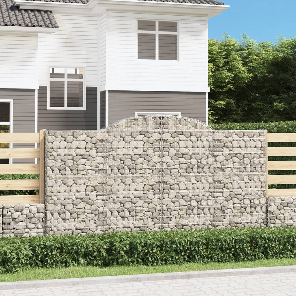 buede gabionkurve 4 stk. 300x50x160/180 cm galvaniseret jern