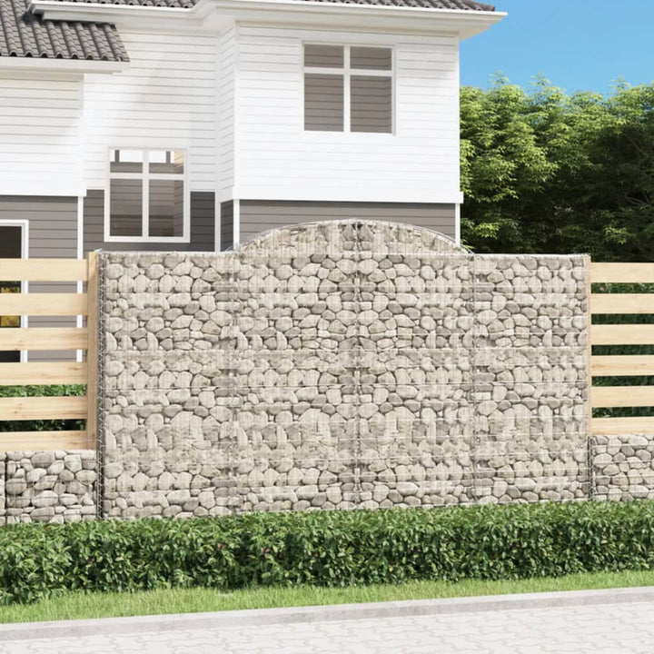 buede gabionkurve 2 stk. 300x50x180/200 cm galvaniseret jern