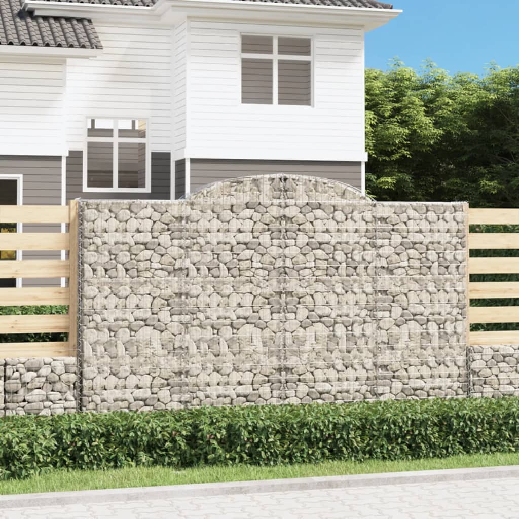 buede gabionkurve 3 stk. 300x50x180/200 cm galvaniseret jern