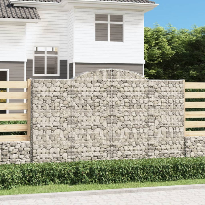 buede gabionkurve 9 stk. 300x50x180/200 cm galvaniseret jern