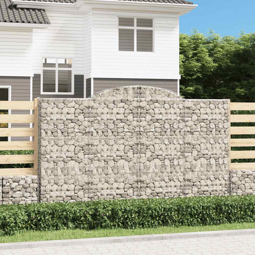 buede gabionkurve 15 stk. 300x50x180/200 cm galvaniseret jern