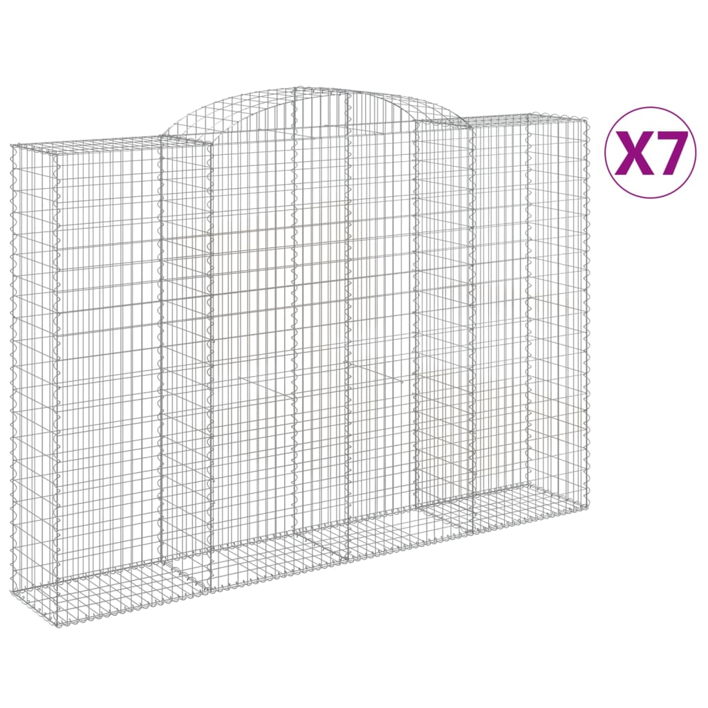 buede gabionkurve 7 stk. 300x50x200/220 cm galvaniseret jern