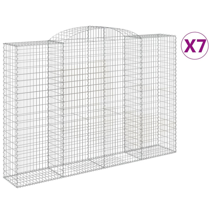 buede gabionkurve 7 stk. 300x50x200/220 cm galvaniseret jern