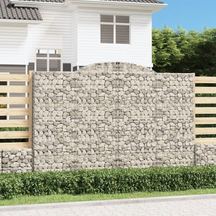 buede gabionkurve 8 stk. 300x50x200/220 cm galvaniseret jern