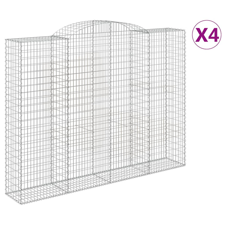 buede gabionkurve 4 stk. 300x50x220/240 cm galvaniseret jern