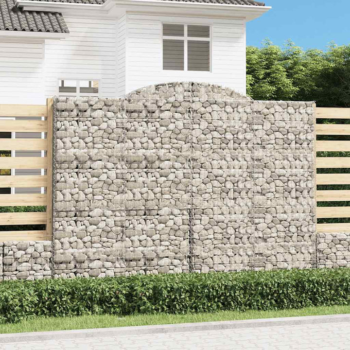 buede gabionkurve 4 stk. 300x50x220/240 cm galvaniseret jern