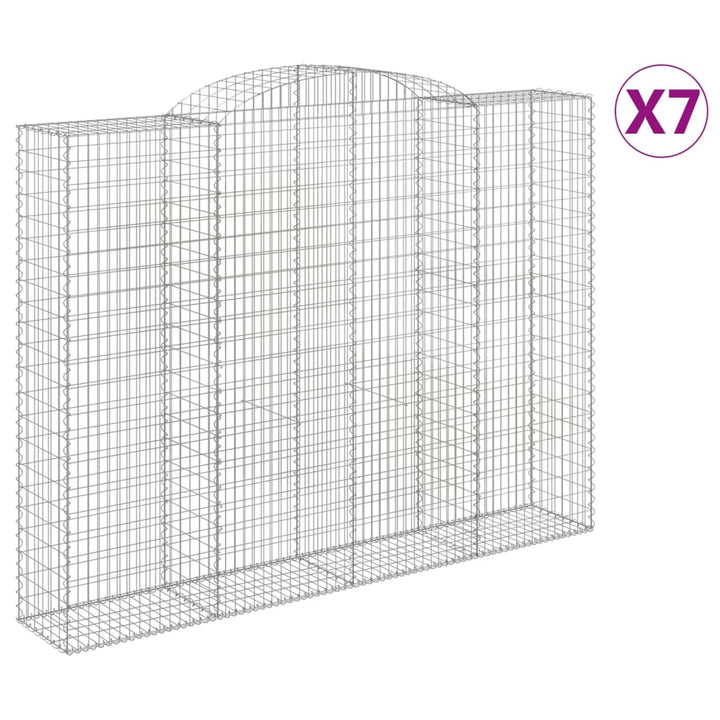buede gabionkurve 7 stk. 300x50x220/240 cm galvaniseret jern