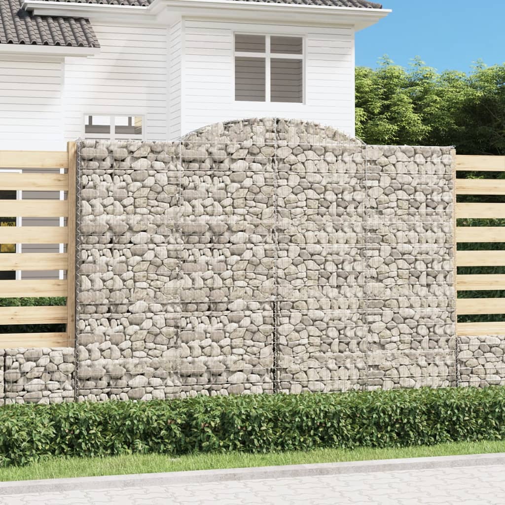 buede gabionkurve 15 stk. 300x50x220/240 cm galvaniseret jern