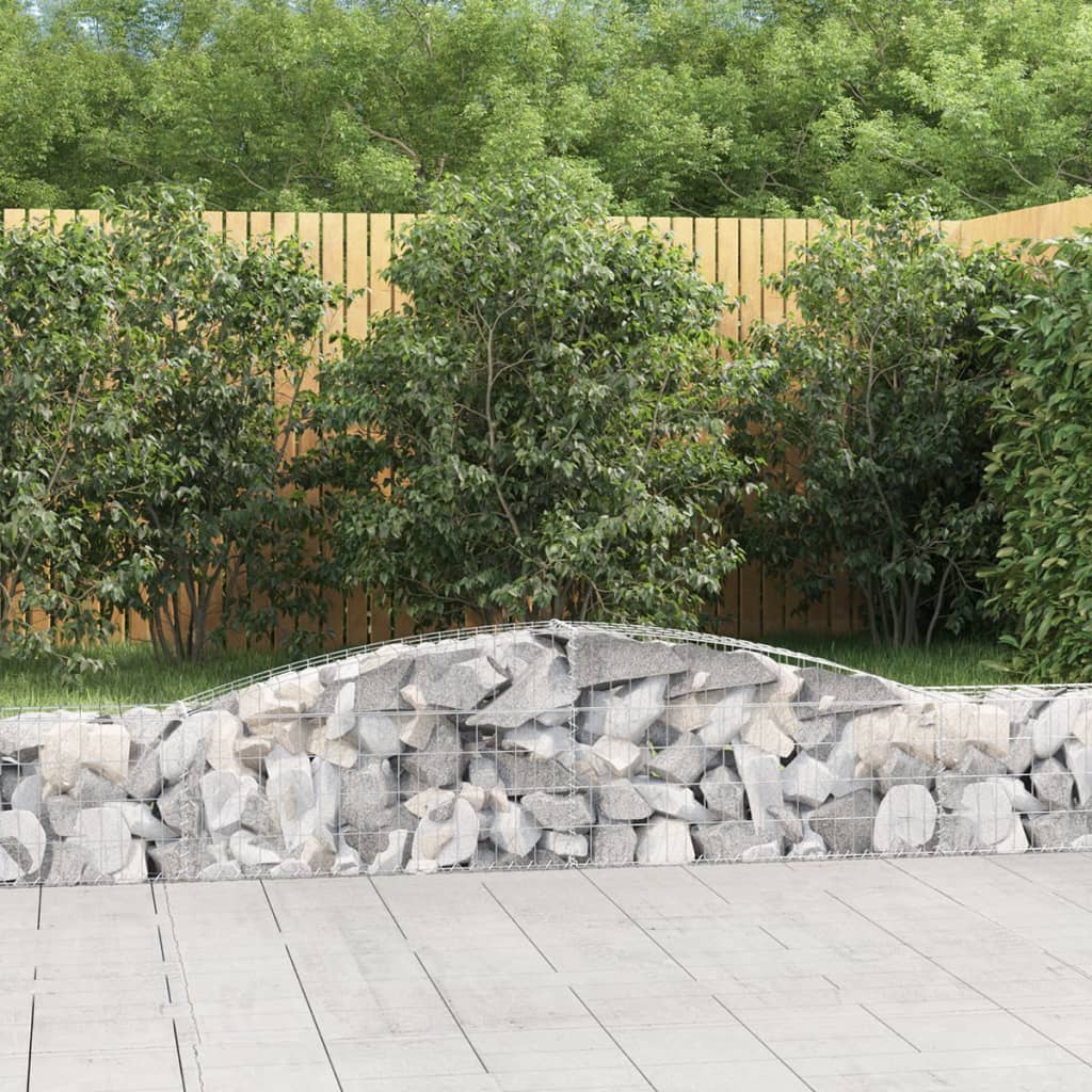 buede gabionkurve 3 stk. 400x30x40/60 cm galvaniseret jern