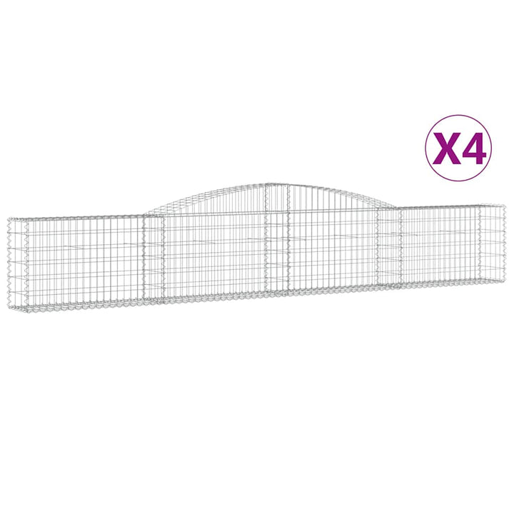 buede gabionkurve 4 stk. 400x30x60/80 cm galvaniseret jern