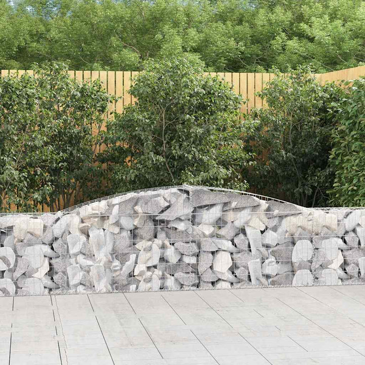 buede gabionkurve 4 stk. 400x30x60/80 cm galvaniseret jern