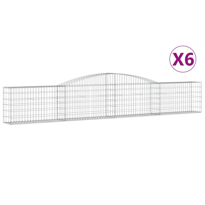 buede gabionkurve 6 stk. 400x30x60/80 cm galvaniseret jern