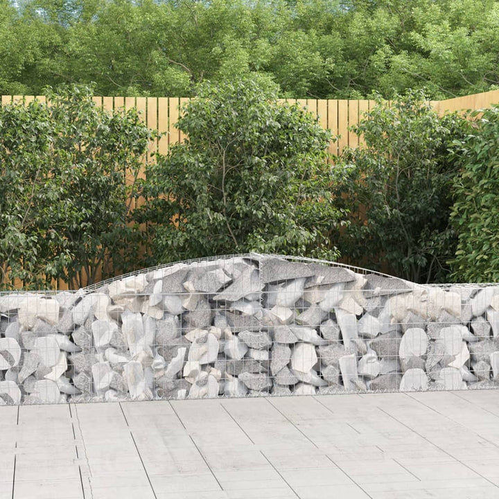 buede gabionkurve 9 stk. 400x30x60/80 cm galvaniseret jern