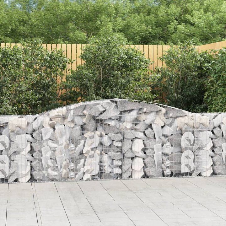 buede gabionkurve 7 stk. 400x30x80/100 cm galvaniseret jern