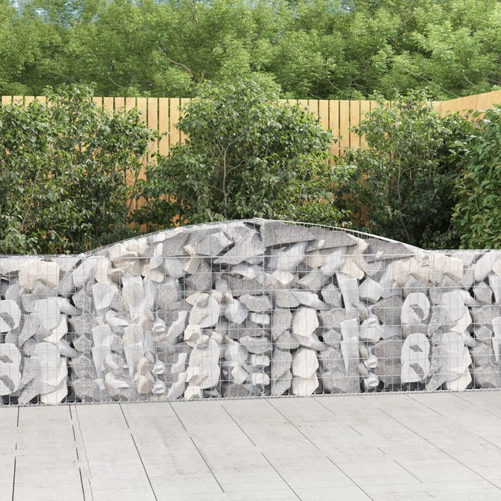 buede gabionkurve 9 stk. 400x30x80/100 cm galvaniseret jern