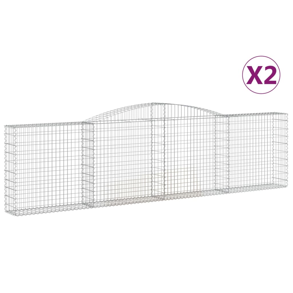 buede gabionkurve 2 stk. 400x30x100/120 cm galvaniseret jern