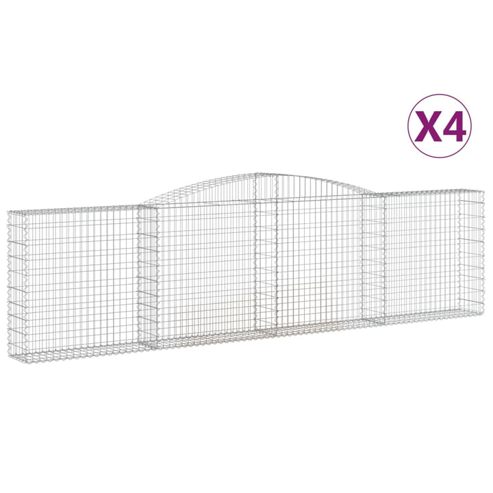 buede gabionkurve 4 stk. 400x30x100/120 cm galvaniseret jern