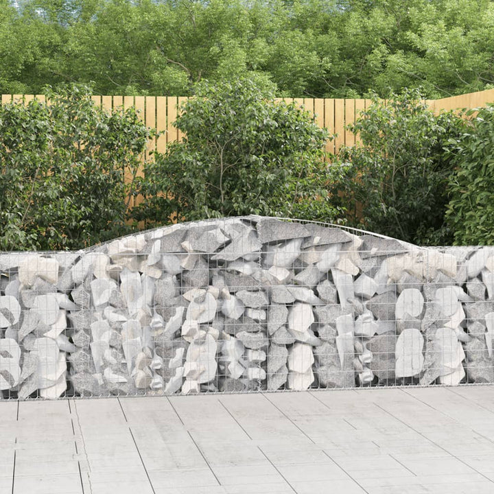 buede gabionkurve 9 stk. 400x30x100/120 cm galvaniseret jern