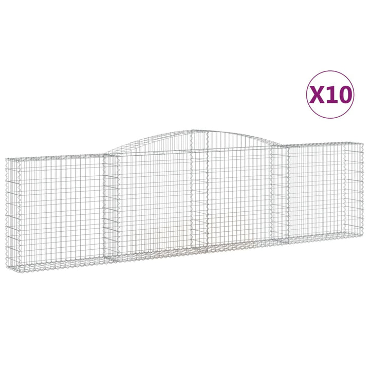 buede gabionkurve 10 stk. 400x30x100/120 cm galvaniseret jern