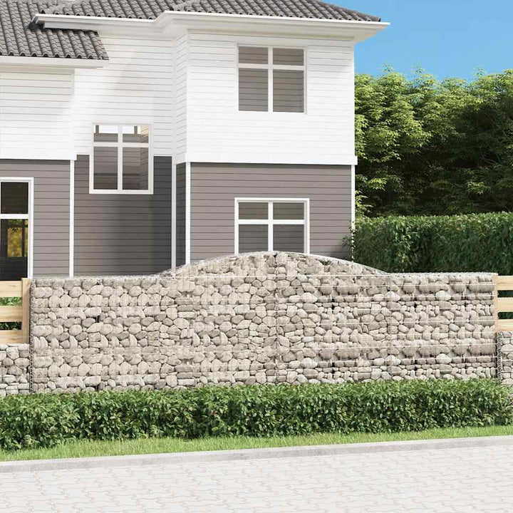 buede gabionkurve 9 stk. 400x30x120/140 cm galvaniseret jern