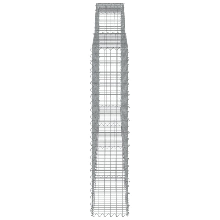 buede gabionkurve 2 stk. 400x30x140/160 cm galvaniseret jern