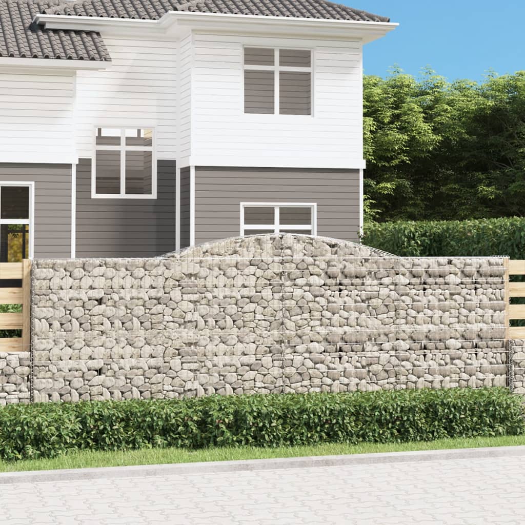 buede gabionkurve 4 stk. 400x30x140/160 cm galvaniseret jern