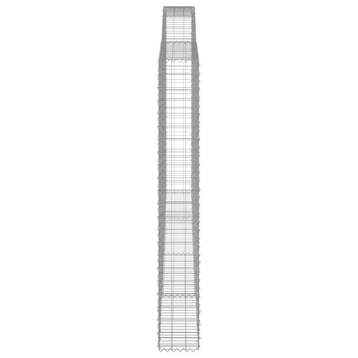 buede gabionkurve 7 stk. 400x30x220/240 cm galvaniseret jern