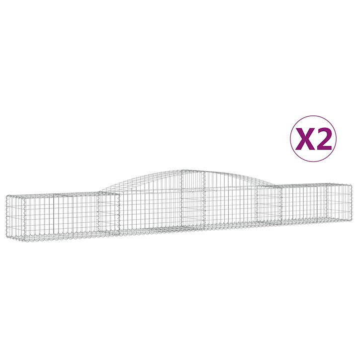 buede gabionkurve 2 stk. 400x50x40/60 cm galvaniseret jern
