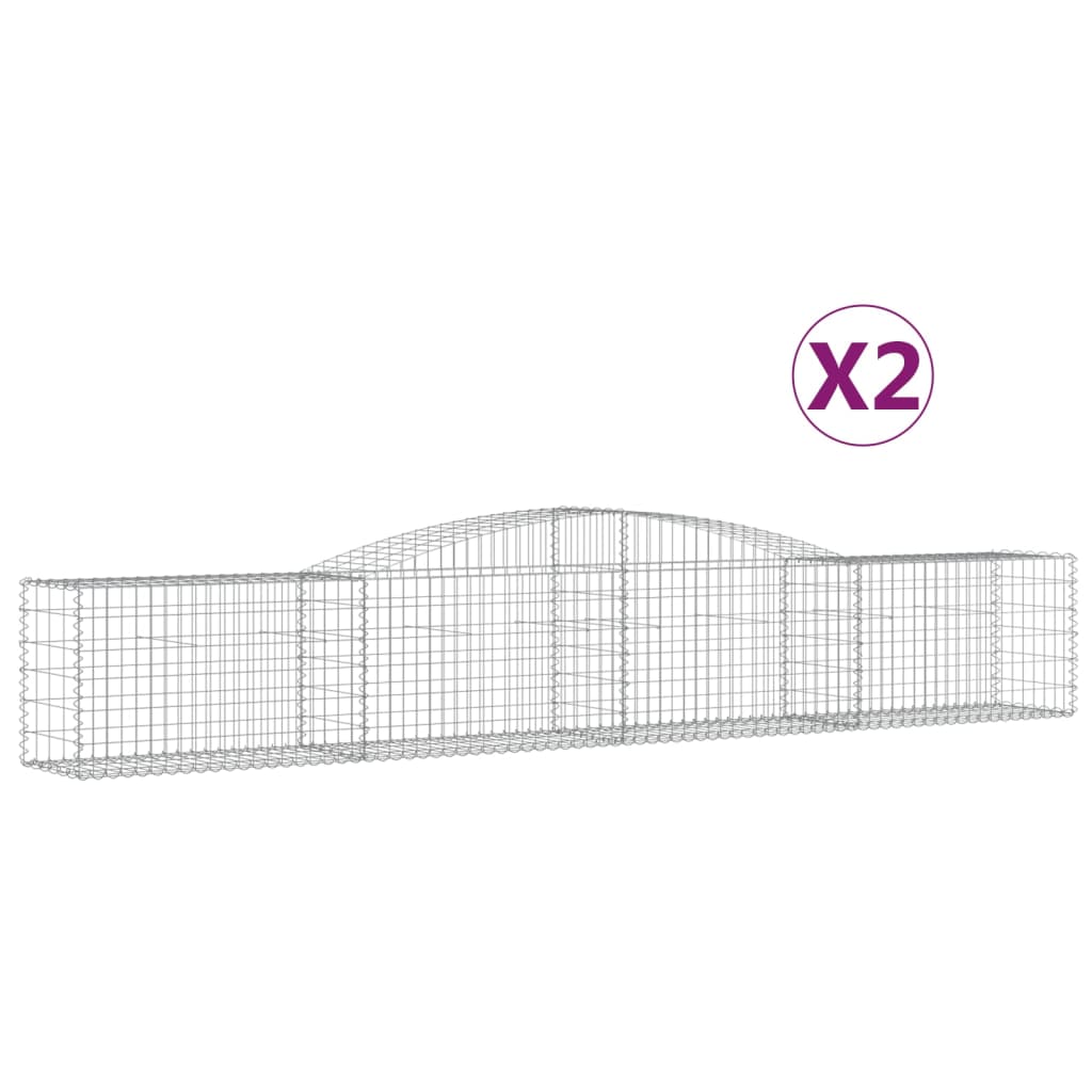 buede gabionkurve 2 stk. 400x50x60/80 cm galvaniseret jern