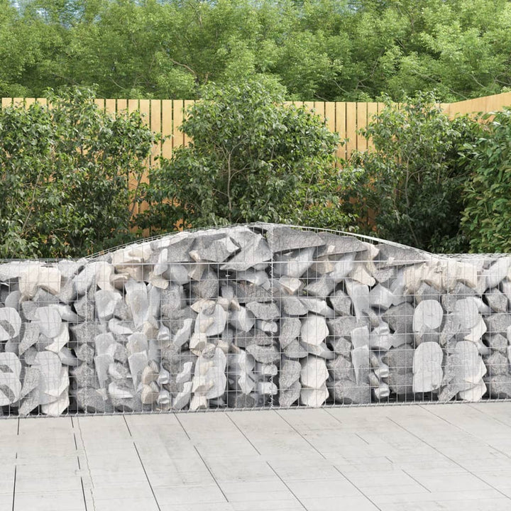 buede gabionkurve 3 stk. 400x50x80/100 cm galvaniseret jern