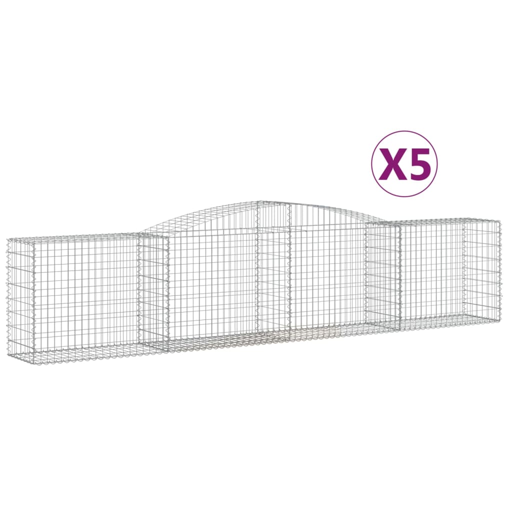buede gabionkurve 5 stk. 400x50x80/100 cm galvaniseret jern