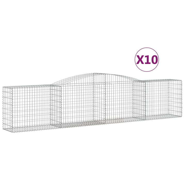 buede gabionkurve 10 stk. 400x50x80/100 cm galvaniseret jern