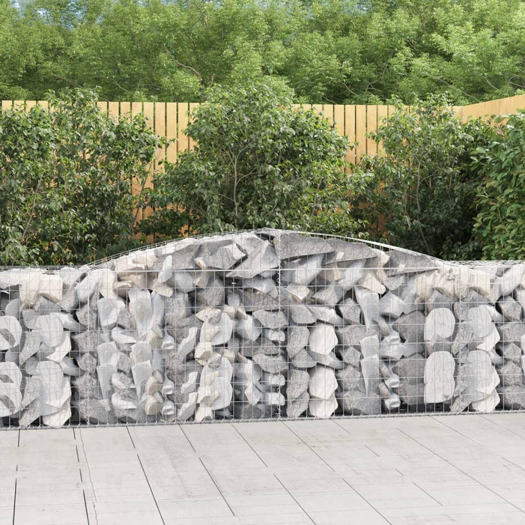 buede gabionkurve 10 stk. 400x50x80/100 cm galvaniseret jern