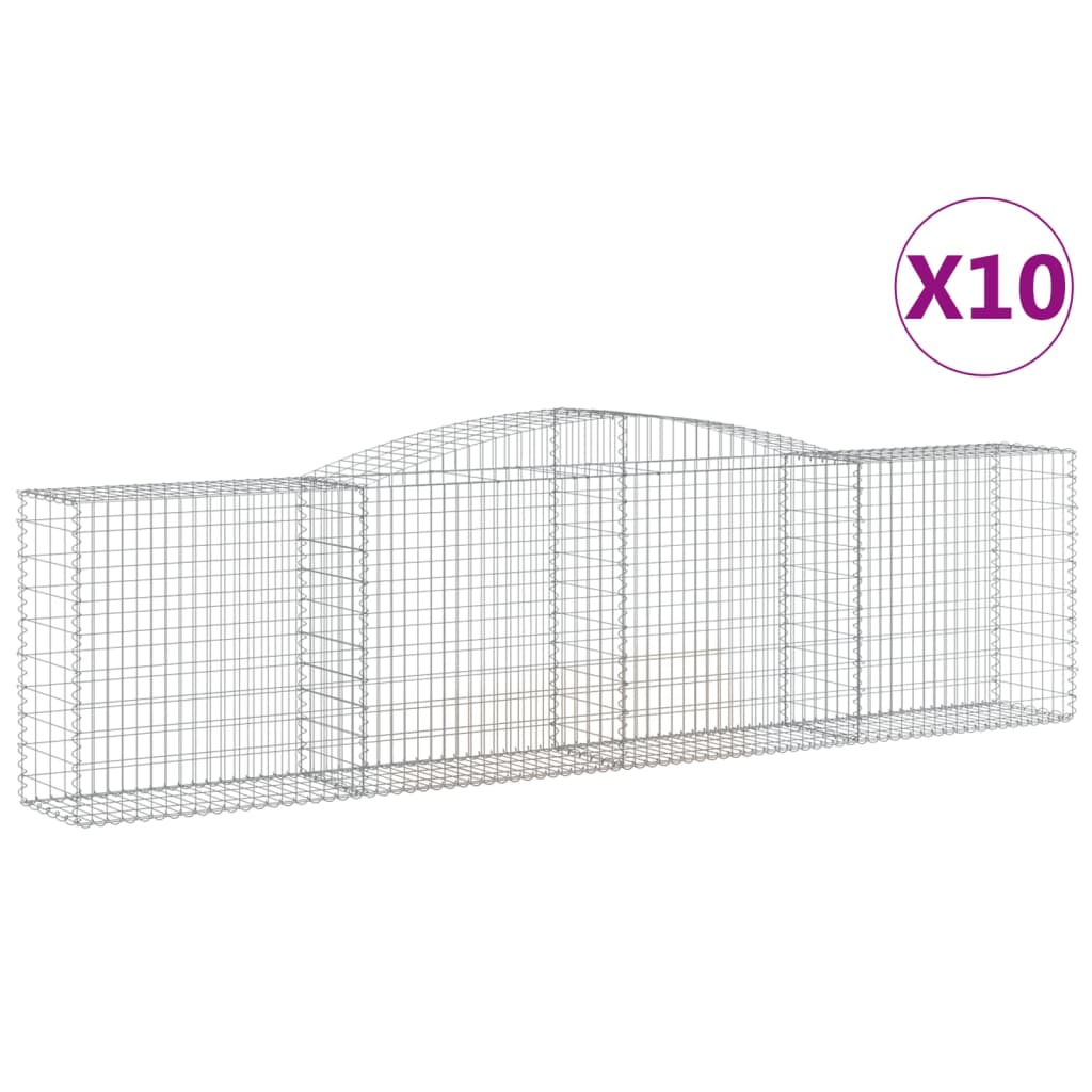 buede gabionkurve 10 stk. 400x50x100/120 cm galvaniseret jern